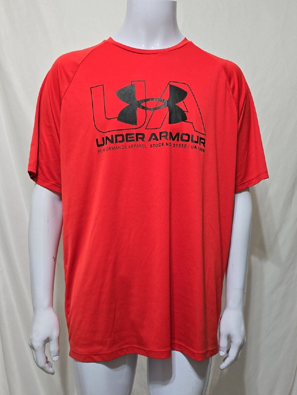 Under Armour Men Velocity Performance Shirt Red Graphic Logo Tee XL